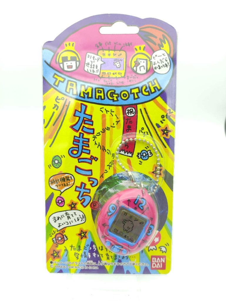 Tamagotchi Original P1/P2 Red w/ Blue Clock Bandai 1997