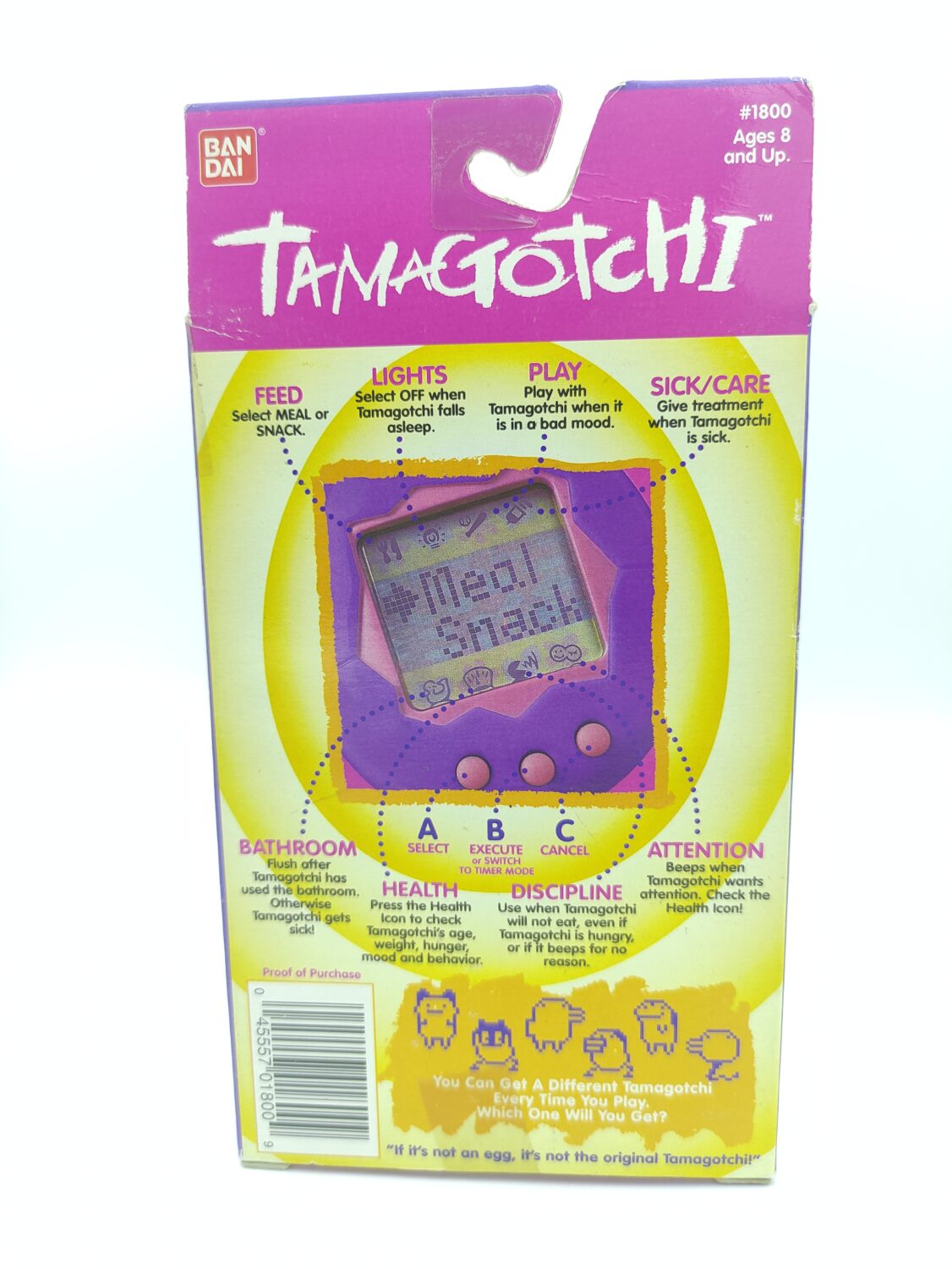 Bandai Original Tamagotchi Red Yellow 1996-1997 English for sale online 